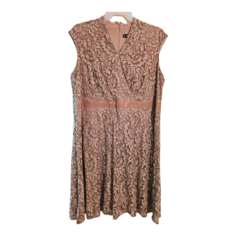 Leslie Fay Floral Lace Maxi Dress -Sz 22W